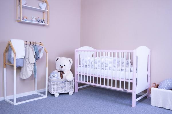 Detská postieľka New Baby ELSA štandard bielo-ružová