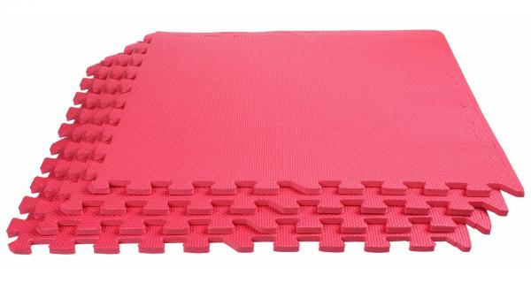 Merco Colored Puzzle fitness podložka červená 60 x 60 x 1 cm, 4ks