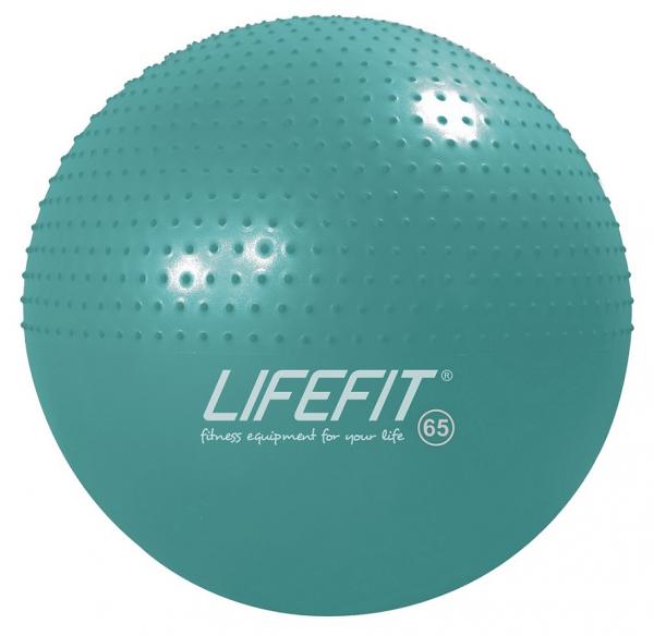 Gymnastická masážna lopta LIFEFIT MASSAGE BALL 65 cm, tyrkysový