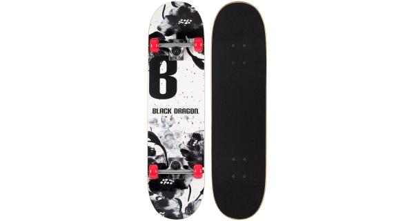 Black Dragon Street Natives skateboard BZR, biela-červená