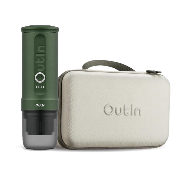 Outin Nano Portable Espresso Machine – Forest Green + cestovný obal