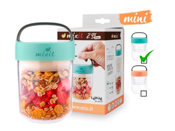 Mixit 2go mini – desiatový box 400 ml (mentolový)
