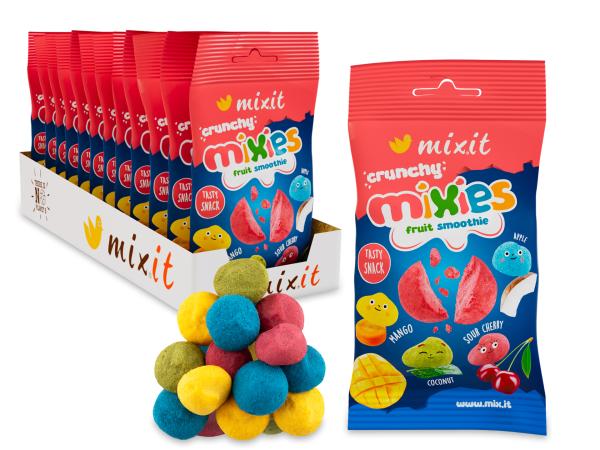 Mixit Crunchy Mixies - chrumkavý ovocný smoothie snack (12 ks)