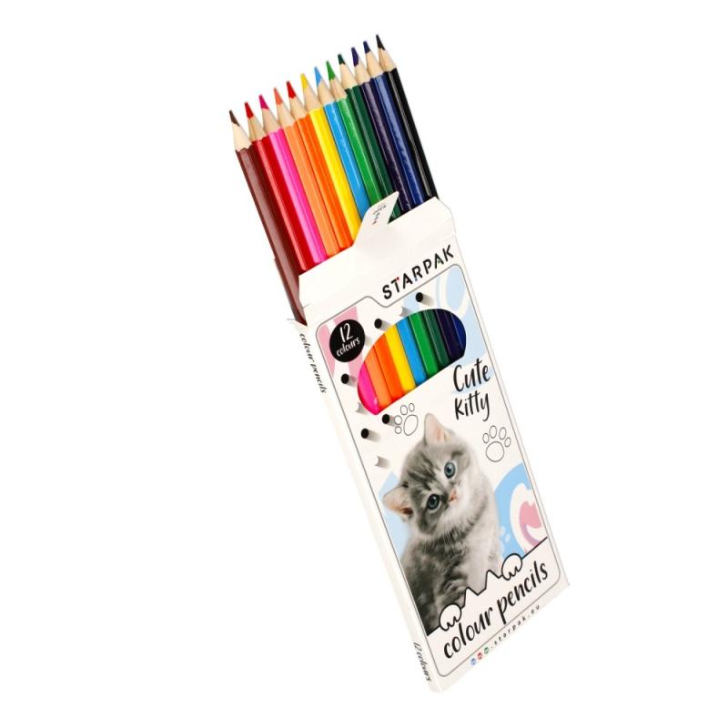 CreativeToys Farebné ceruzky 12 col. mačky